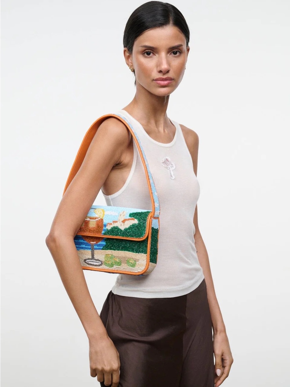 STAUD Tommy Beaded Bag- Sunset Spritz Aperol Sprtiz - Picture 2 of 16